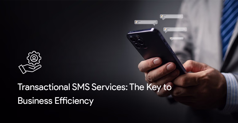 Mobile phone displaying a transactional SMS alert demonstrating Transactional SMS Services for business efficiency