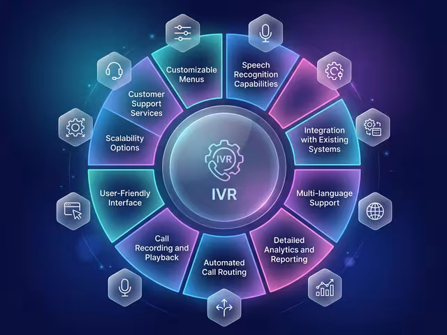 The image shows the features of an IVR number system.
