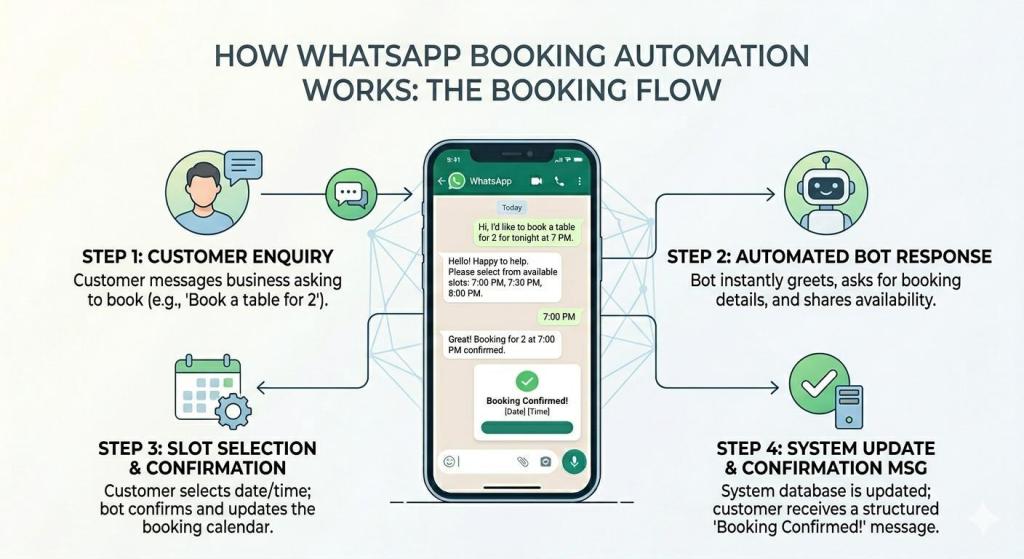 How whatsapp booking automation works