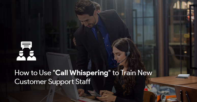 The image shows a senior helping a new trainee which can be easily done with Bonvoice feature called call whispering.